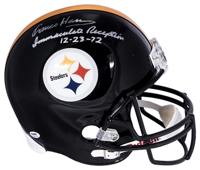 Franco Harris Autographed and Inscribed Pittsburgh Steelers Full Size Replica Helmet (PSA/DNA)